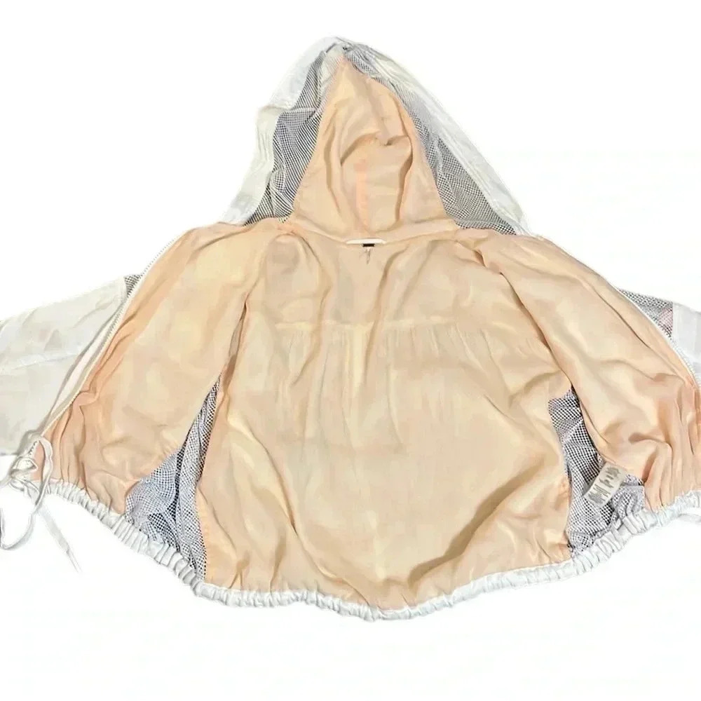 FREE PEOPLE Insect Shield Jacket White/ Peach Cropped Size XS - Picture 5 of 12